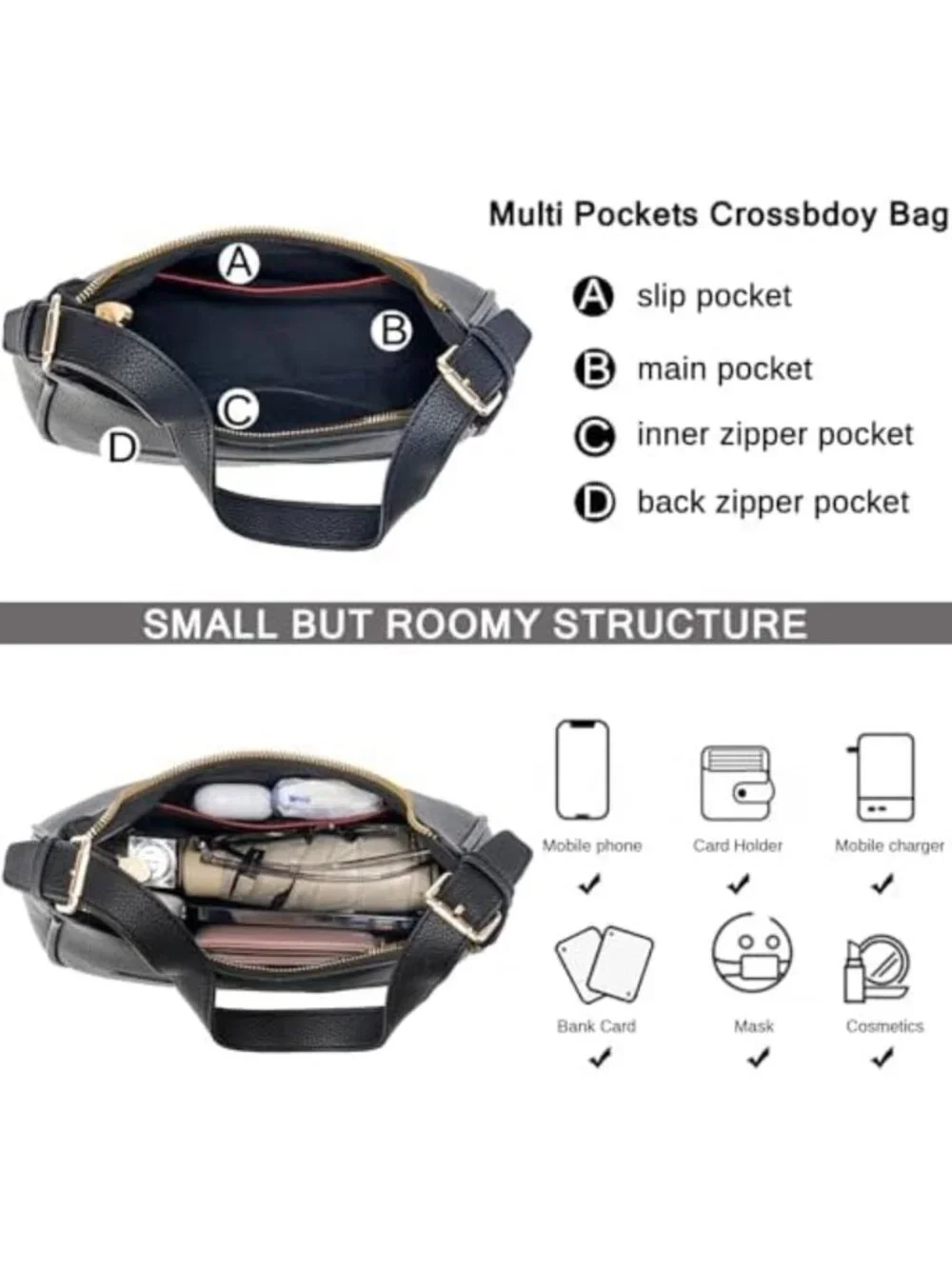 Chic Small Crescent Hobo Tote Bag for Women - Stylish Shoulder Purse Handbag